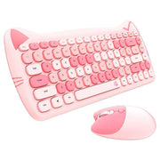 Kawaii Katzen Wireless Tastatur & Maus Set – Niedliches Design
