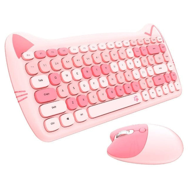 Kawaii Katzen Wireless Tastatur & Maus Set – Niedliches Design