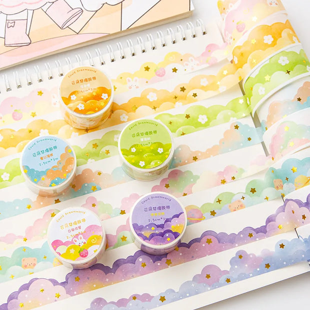 Kawaii Wolken Washi Tape – Koreanische Schreibwaren für DIY & Journale