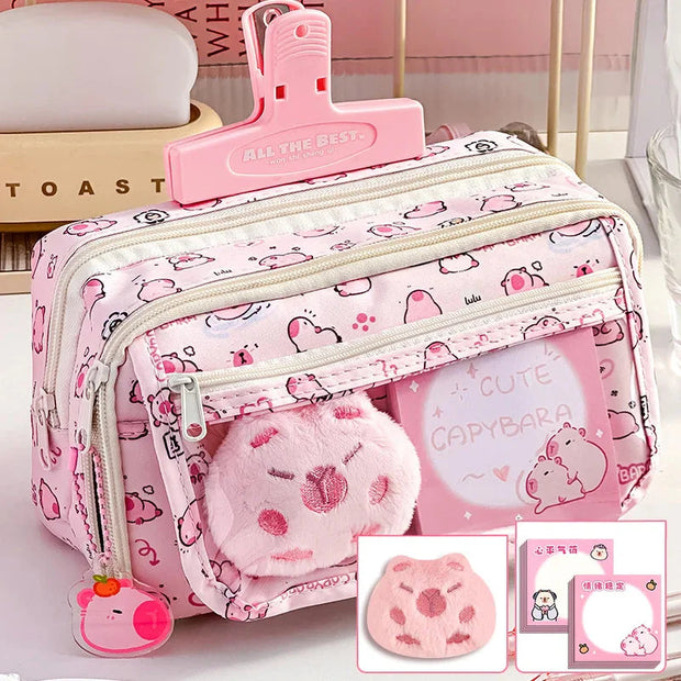 Kawaii Capybara Schreibwaren Federmäppchen – DIY Etui