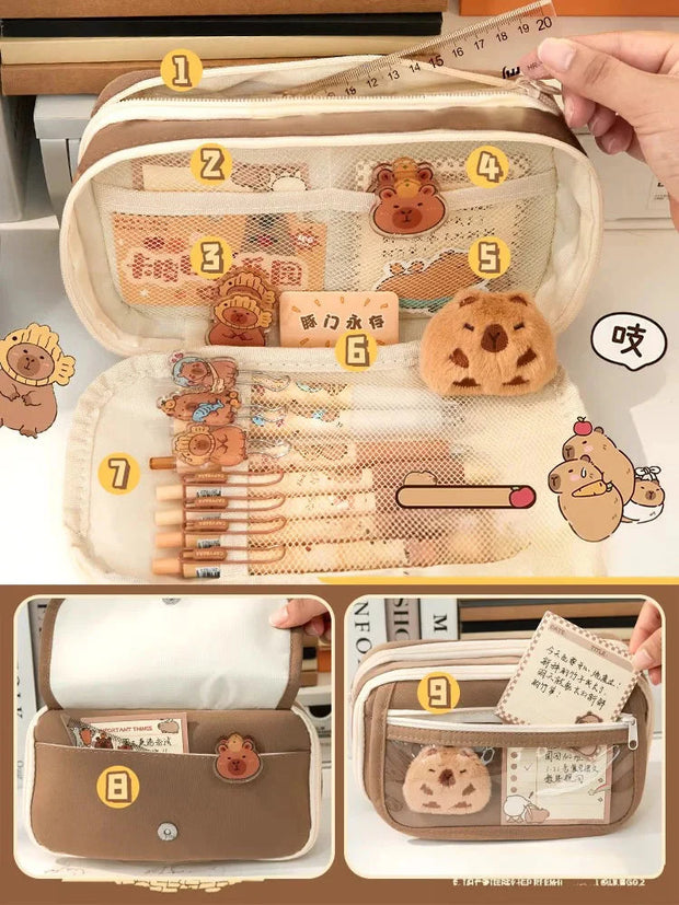 Kawaii Capybara Schreibwaren Federmäppchen – DIY Etui