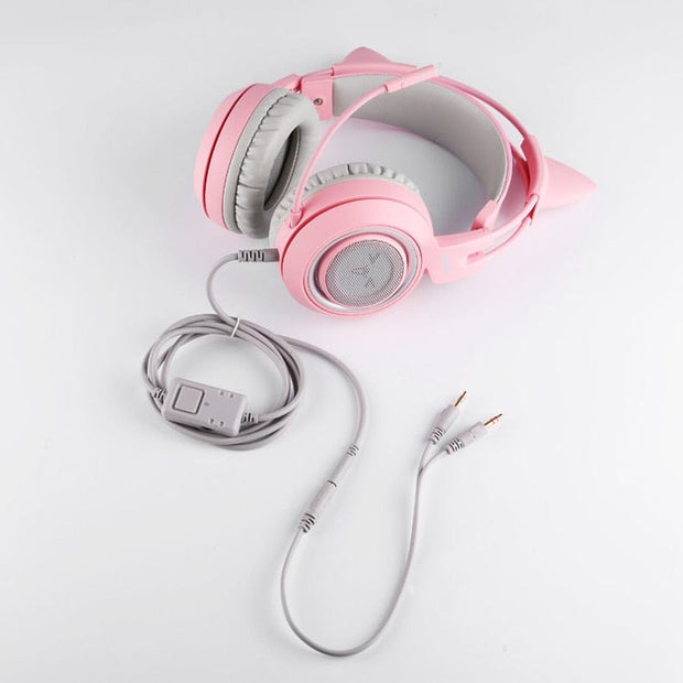 Kawaii Katzenohr Gaming Kopfhörer 3,5mm – Niedliches Headset