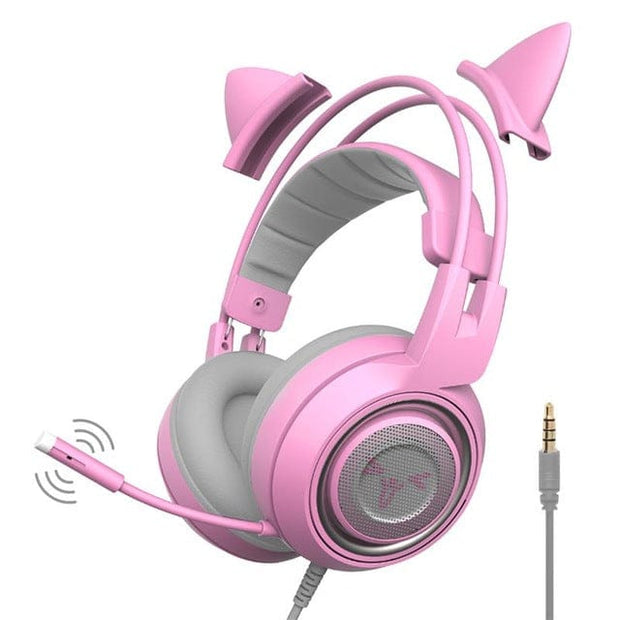 Kawaii Katzenohr Gaming Kopfhörer 3,5mm – Niedliches Headset
