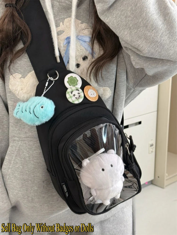 Kawaii ITA Rucksack – Plüschtier Tasche mit Sichtfenster