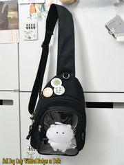 Kawaii ITA Rucksack – Plüschtier Tasche mit Sichtfenster