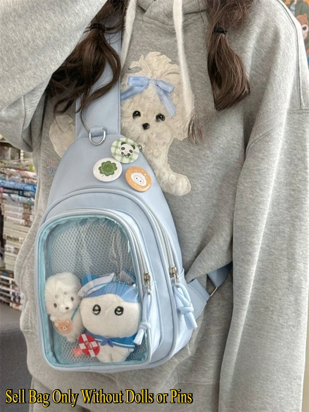Kawaii ITA Rucksack – Plüschtier Tasche mit Sichtfenster