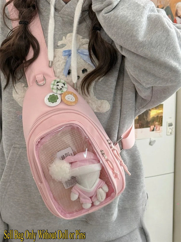 Kawaii ITA Rucksack – Plüschtier Tasche mit Sichtfenster
