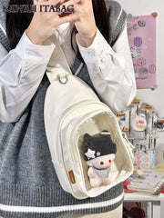 Kawaii ITA Rucksack – Plüschtier Tasche mit Sichtfenster