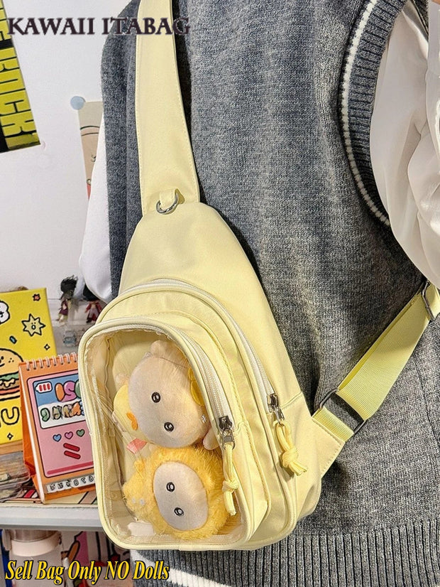 Kawaii ITA Rucksack – Plüschtier Tasche mit Sichtfenster