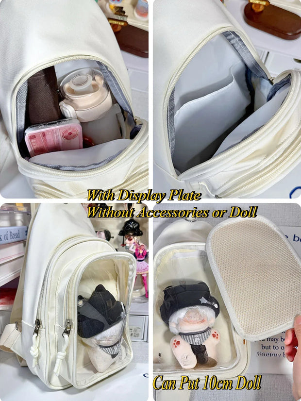 Kawaii ITA Rucksack – Plüschtier Tasche mit Sichtfenster