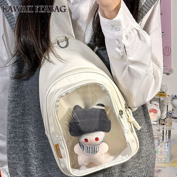 Kawaii ITA Rucksack – Plüschtier Tasche mit Sichtfenster