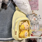 Kawaii ITA Rucksack – Plüschtier Tasche mit Sichtfenster