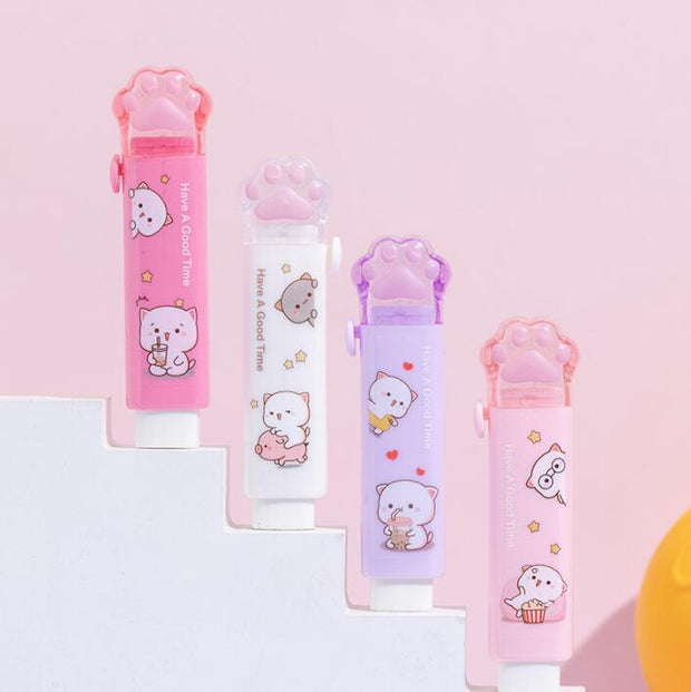 Kawaii Katzenpfote Radiergummi – Tragbares Push-Pull Design