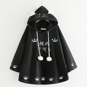 Kawaii Kätzchen Ohren Poncho Hoodie – Niedlicher Kapuzenpullover