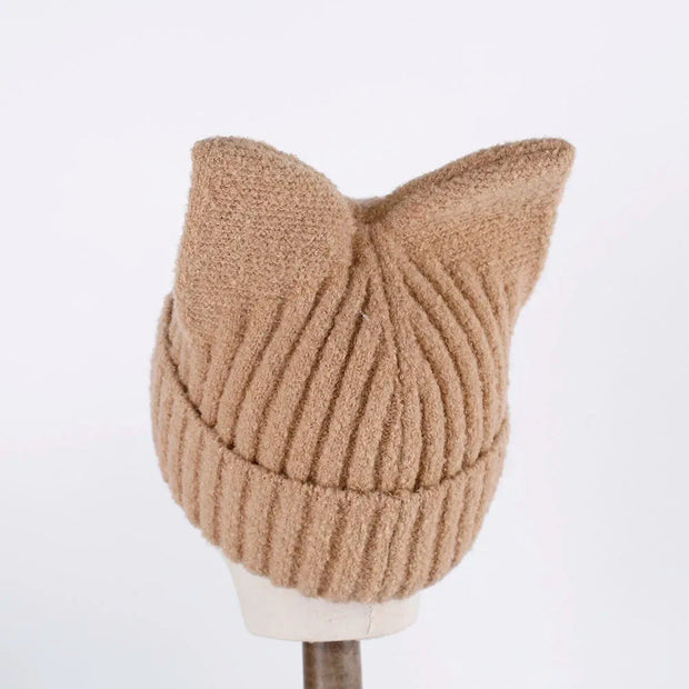 Kawaii Katze Beanie Mütze Koreanisch Stil Wolle Strickmütze