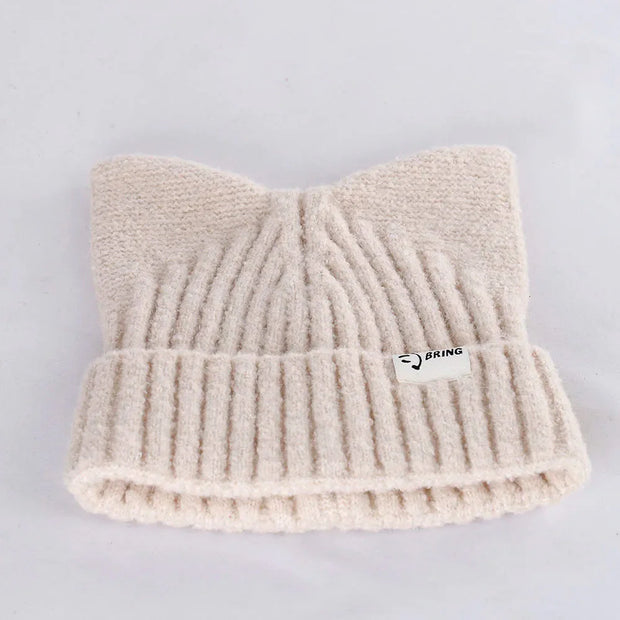 Kawaii Katze Beanie Mütze Koreanisch Stil Wolle Strickmütze