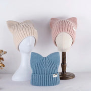 Kawaii Katze Beanie Mütze Koreanisch Stil Wolle Strickmütze