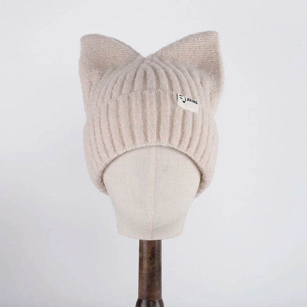 Kawaii Katze Beanie Mütze Koreanisch Stil Wolle Strickmütze