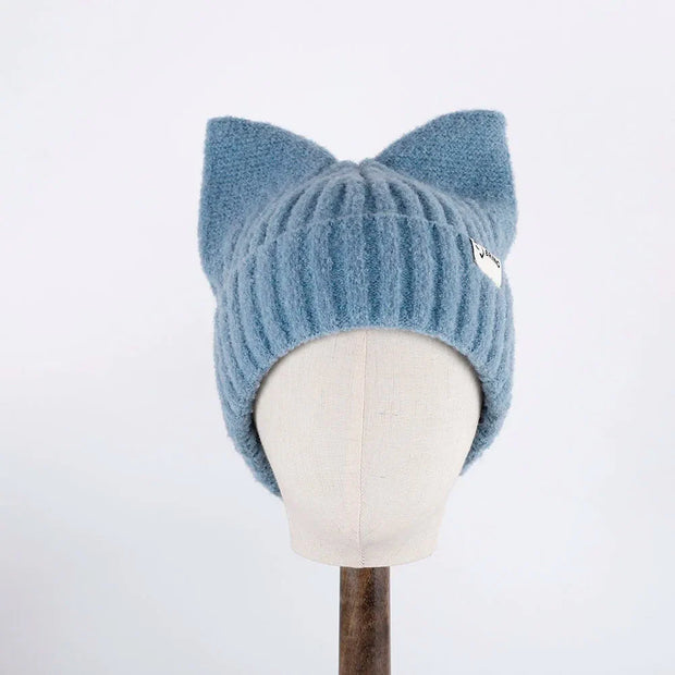 Kawaii Katze Beanie Mütze Koreanisch Stil Wolle Strickmütze