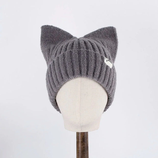 Kawaii Katze Beanie Mütze Koreanisch Stil Wolle Strickmütze