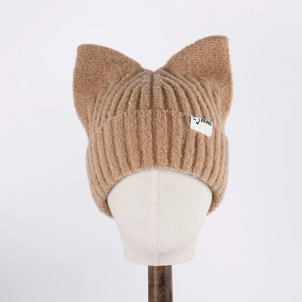 Kawaii Katze Beanie Mütze Koreanisch Stil Wolle Strickmütze