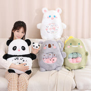 Kawaii Plüschtier Set 6-teilig – Koala Hase Panda Dino