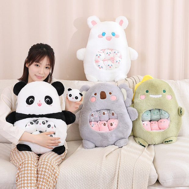 Kawaii Plüschtier Set 6-teilig – Koala Hase Panda Dino