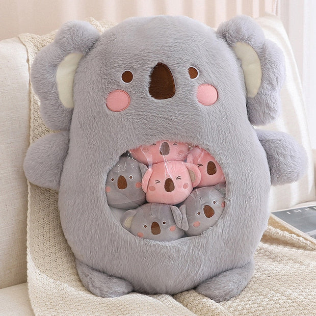 Kawaii Plüschtier Set 6-teilig – Koala Hase Panda Dino