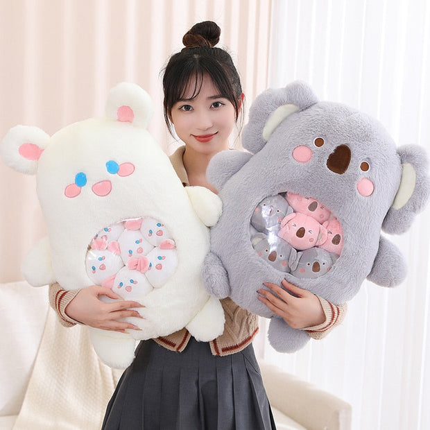 Kawaii Plüschtier Set 6-teilig – Koala Hase Panda Dino