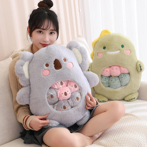 Kawaii Plüschtier Set 6-teilig – Koala Hase Panda Dino