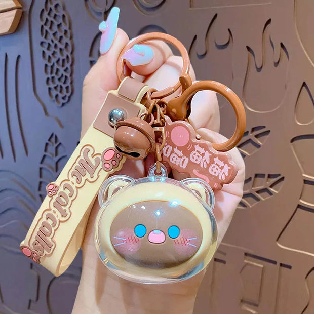 Kawaii Katze Kopf Schlüsselanhänger – Süßes Accessoire