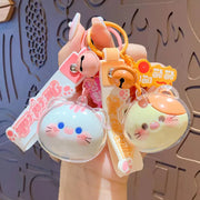 Kawaii Katze Kopf Schlüsselanhänger – Süßes Accessoire