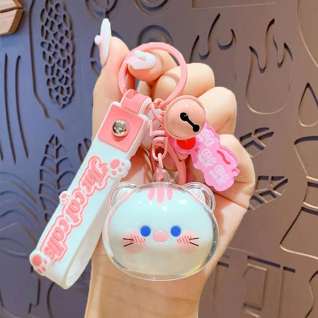Kawaii Katze Kopf Schlüsselanhänger – Süßes Accessoire