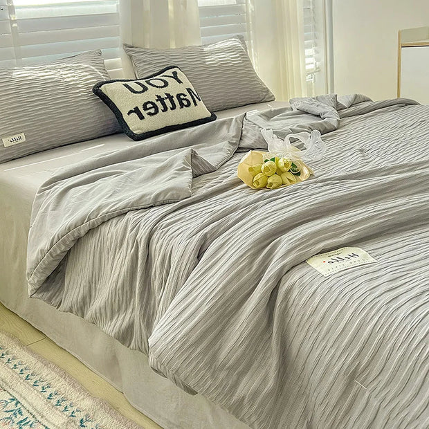 Seersucker Sommerdecke aus gewaschener Baumwolle – KShoppu