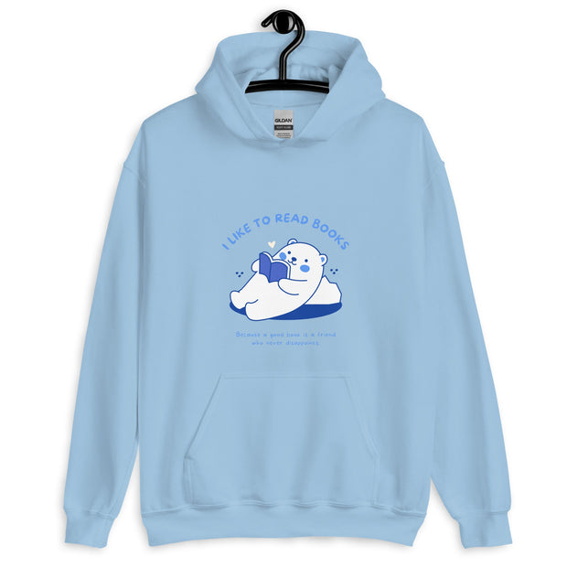 Kawaii Bär Hoodie – Süßer Kapuzenpullover für Bücherliebhaber