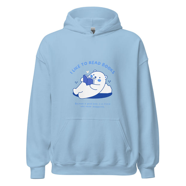 Kawaii Bär Hoodie – Süßer Kapuzenpullover für Bücherliebhaber