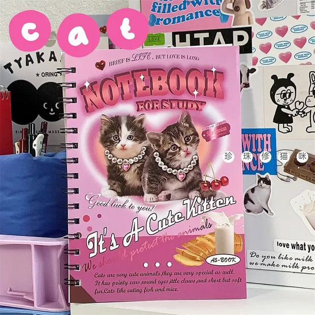 Kawaii Herz Spiralblock A5 Liniert – 50 Blätter