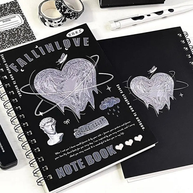 Kawaii Herz Spiralblock A5 Liniert – 50 Blätter