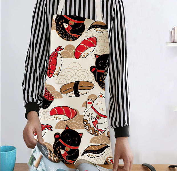 Kawaii Glückskatze Küchenschürze – Niedliches Design