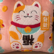 Maneki Neko Plüschkissen – Luxus Glückskatze Kissen