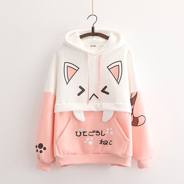 Kawaii Katze Hoodie – Weicher Nya Pullover