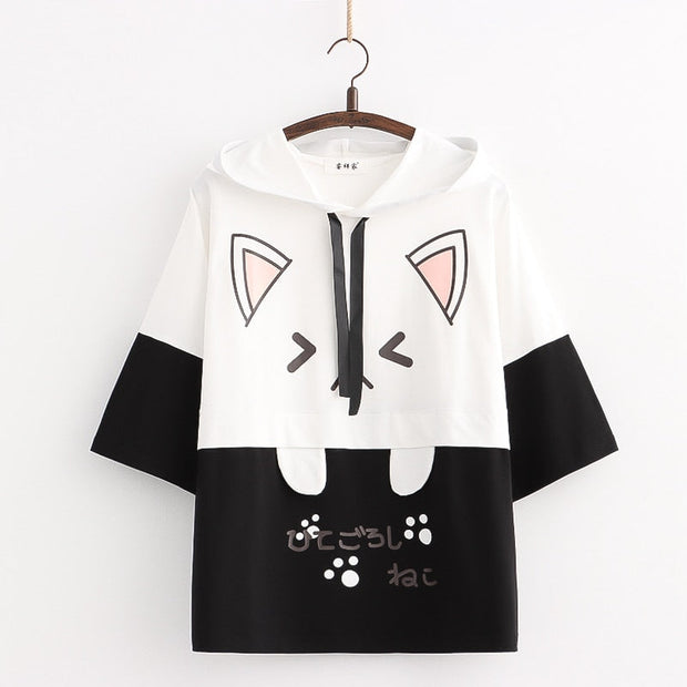Kawaii Katze Hoodie – Weicher Nya Pullover