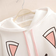Kawaii Katze Hoodie – Weicher Nya Pullover