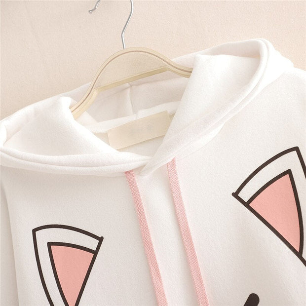 Kawaii Katze Hoodie – Weicher Nya Pullover
