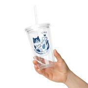 Kawaii Doppelwandiger Tumbler Becher mit Strohhalm – Meow Love You
