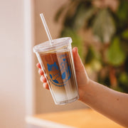 Kawaii Doppelwandiger Tumbler Becher mit Strohhalm – Meow Love You