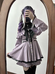 Schulterfreies Spitzenkleid Set – Bluse & Shorts