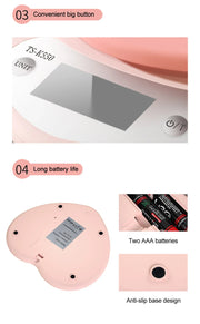 Herzförmige Digitale Küchenwaage Pink – Kawaii Design