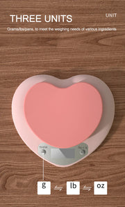 Herzförmige Digitale Küchenwaage Pink – Kawaii Design