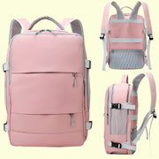 Rosa Wasserdichter Damen Rucksack – Anti-Diebstahl, USB, Groß